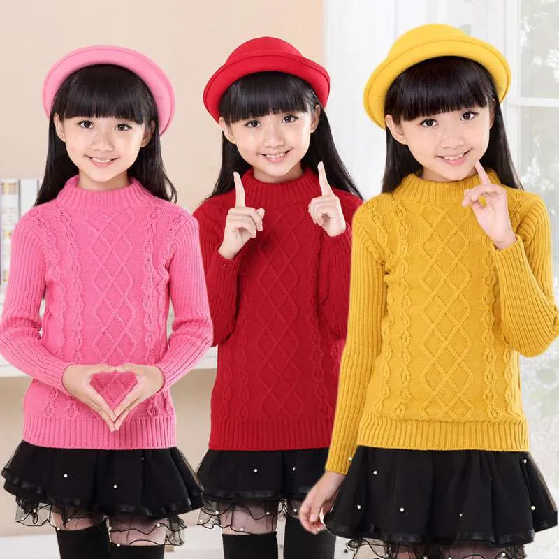 Girls Plus Velvet Thick Double Layer Sweater