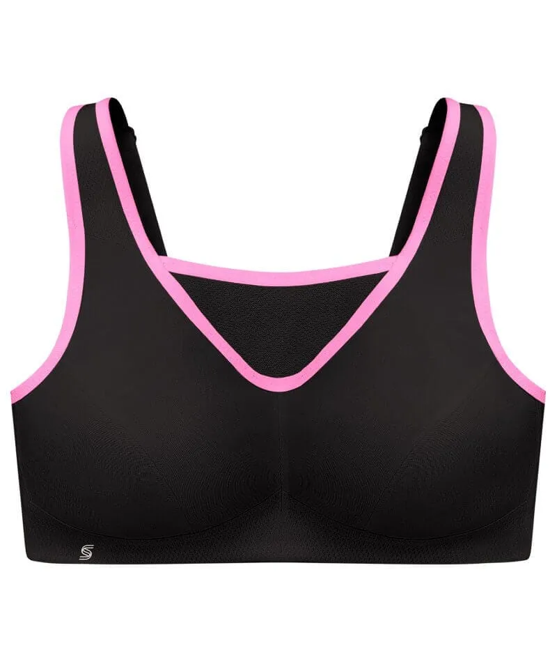 Glamorise No-Bounce Camisole Wire-Free Sports Bra - Black/Pink