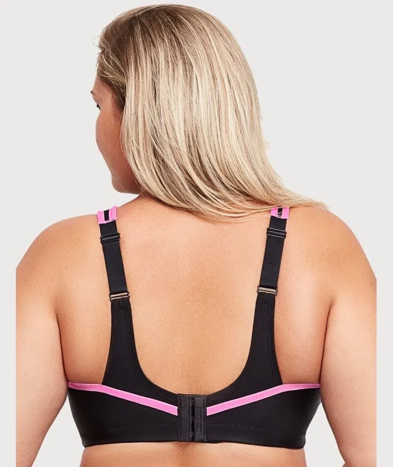 Glamorise No-Bounce Camisole Wire-Free Sports Bra - Black/Pink