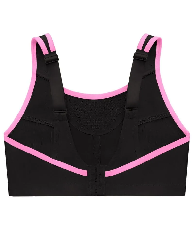 Glamorise No-Bounce Camisole Wire-Free Sports Bra - Black/Pink