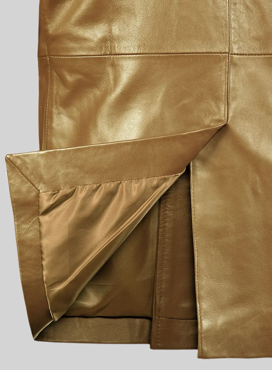 Gold Leather Pea Coat