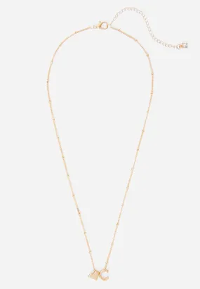 Goldtone Initial Pendant Necklace