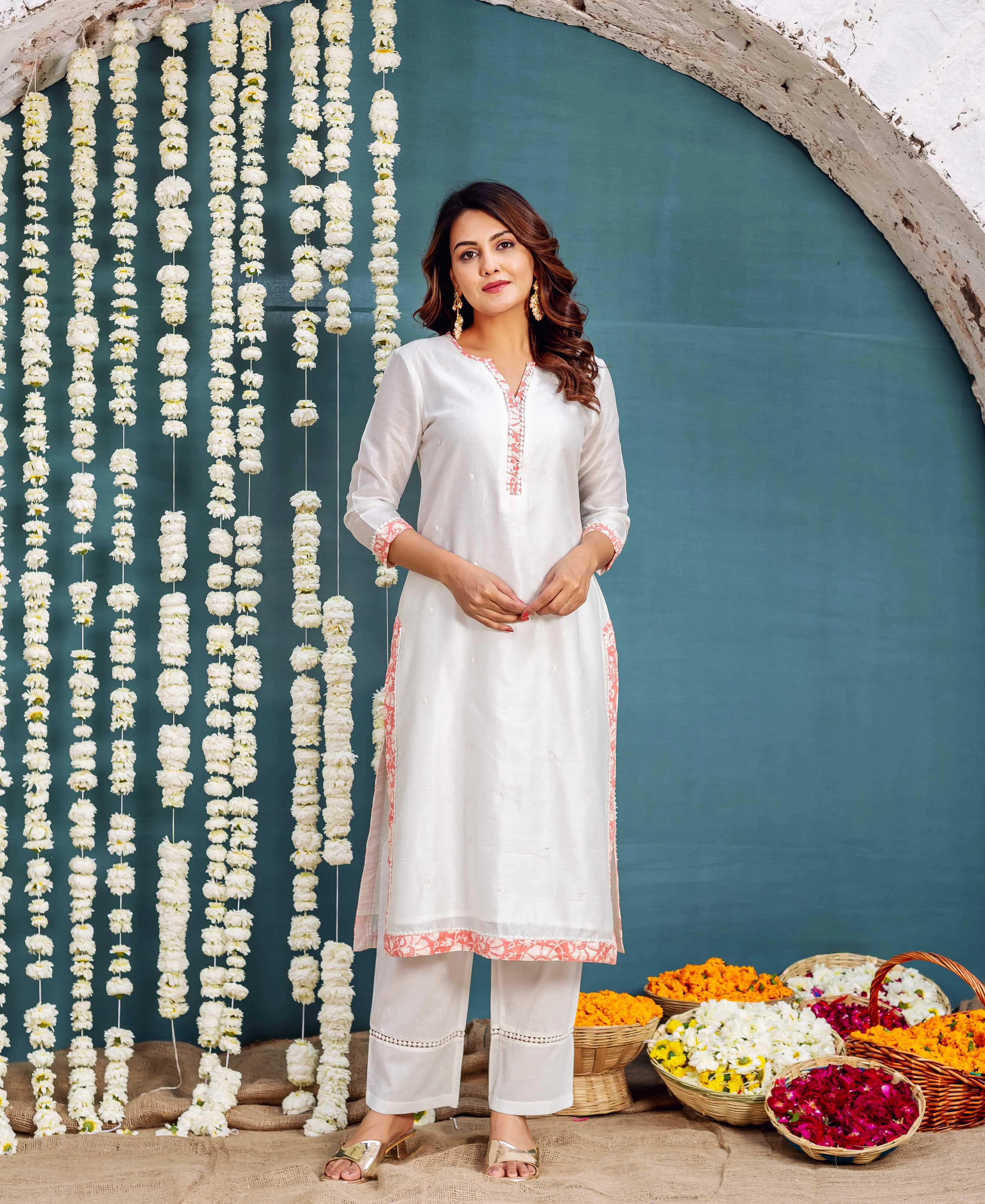 Graceful Blossom Chanderi Kurta