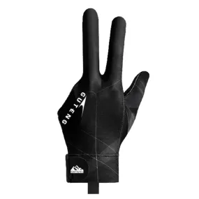 GUTENG Three Finger Thin Breathable Wear-Resistant Non-Slip Snooker Billiard Gloves, Style: Left Hand Full Finger (Printed Black)