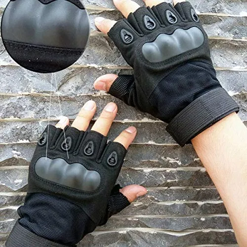 Half Finger Glove Multi Sports Non-Slip (Freesize | Black)