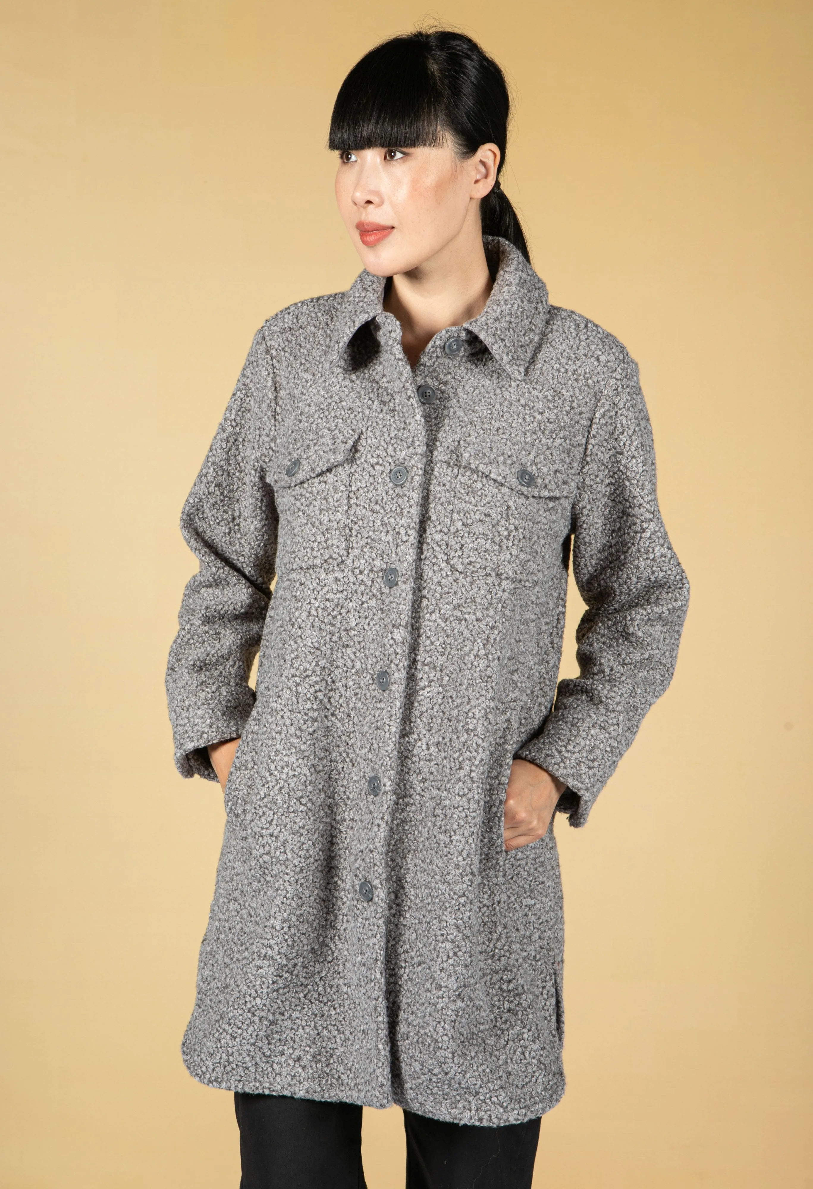 Halore Teddy Coat in Easy Grey