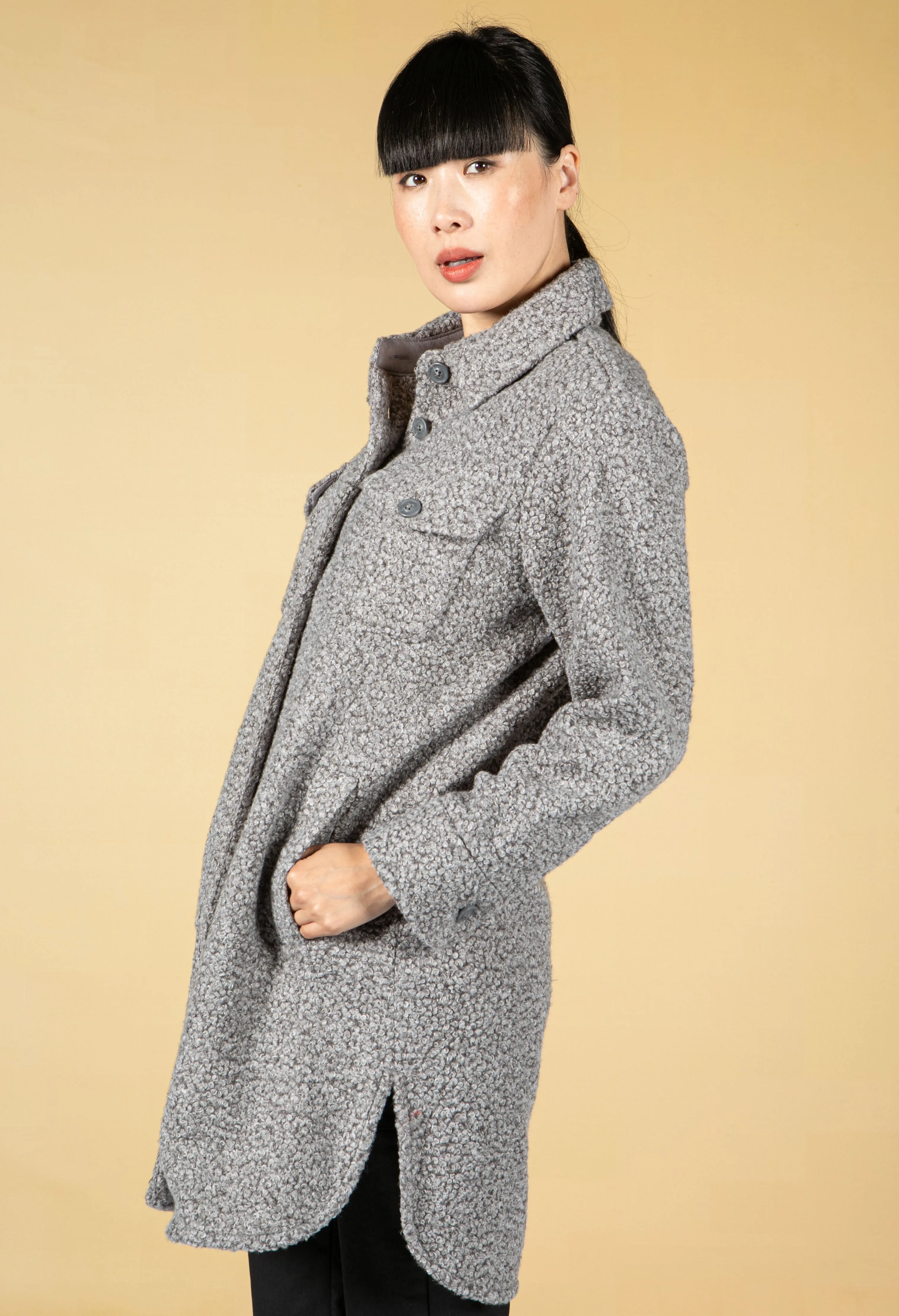 Halore Teddy Coat in Easy Grey