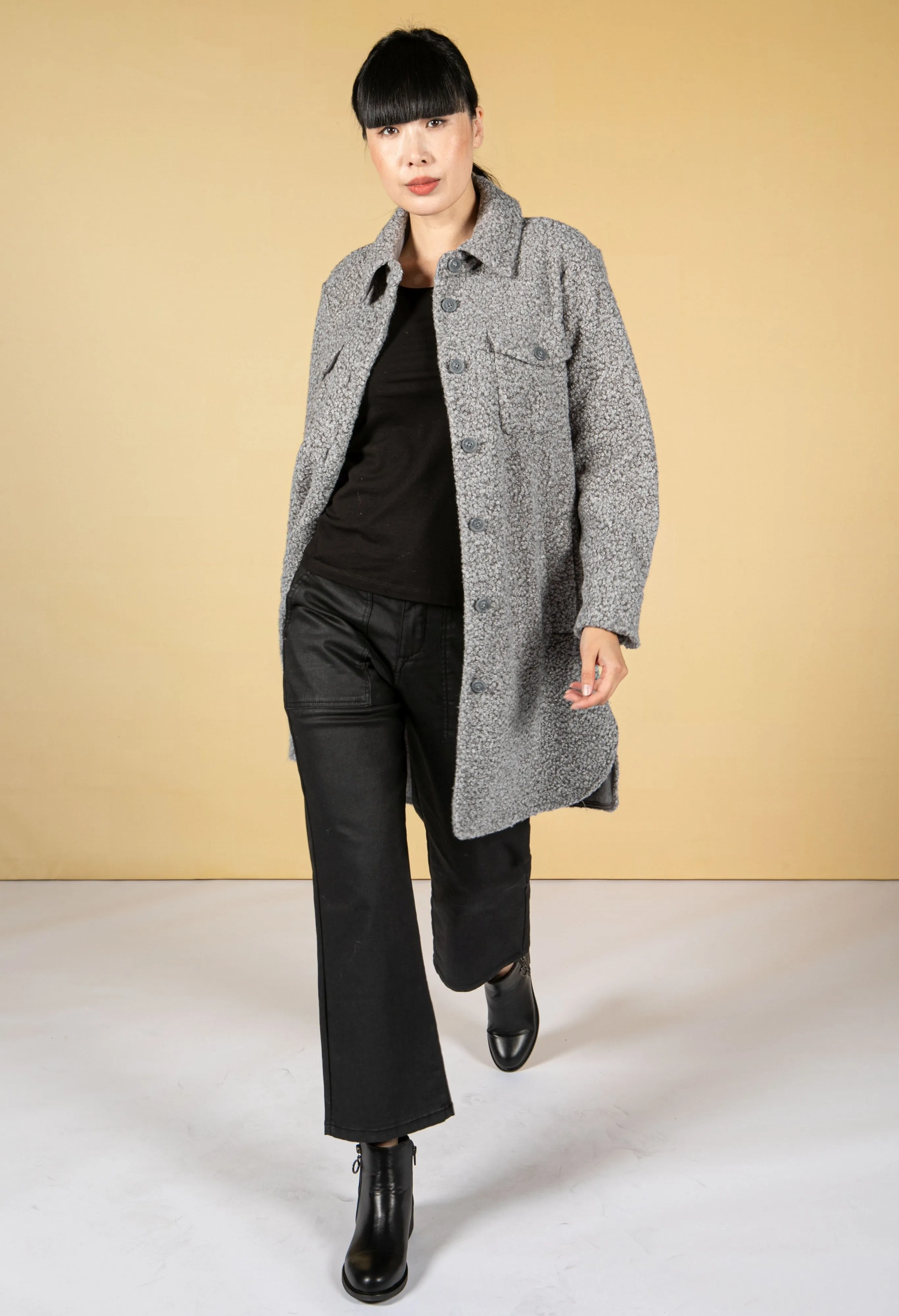 Halore Teddy Coat in Easy Grey