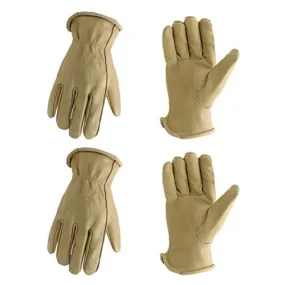 Handlandy Waterproof Cowhide Leather Driver Truck Gloves 12100 (2 Pairs)