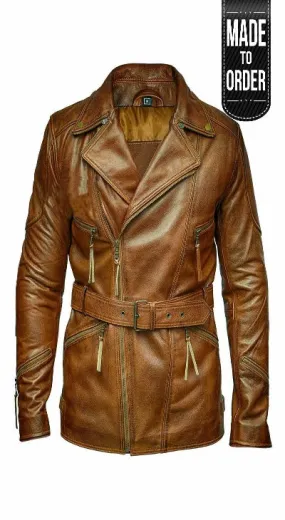 Hawkeye | Men's  Brown Double Breasted Vintage Coat S012