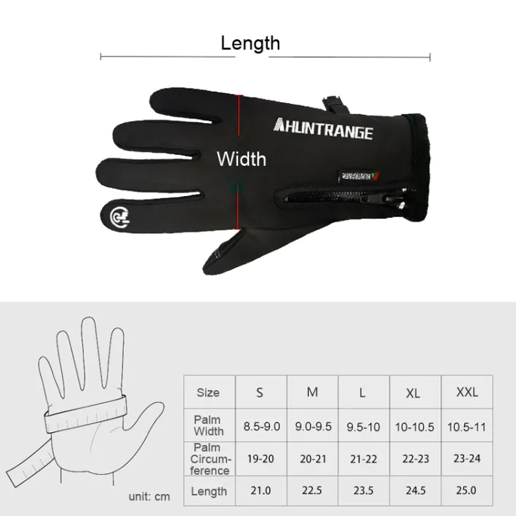 HUNTRANGE A022 Outdoor Waterproof Touch Screen Riding Keep Warm Gloves, Size: XL(Gray)