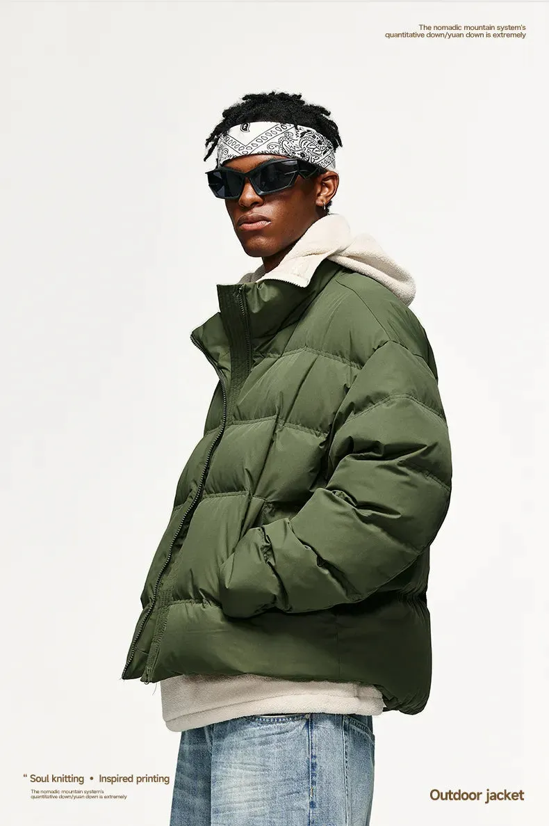 INFL Windproof Cropped Duck Down Puffer Jacket [Unisex]