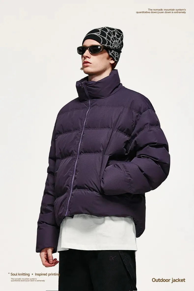 INFL Windproof Cropped Duck Down Puffer Jacket [Unisex]