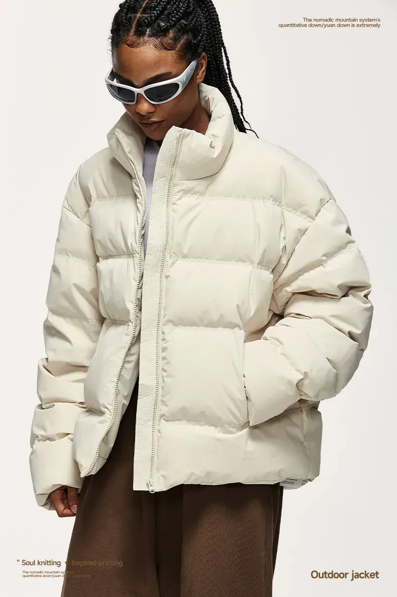 INFL Windproof Cropped Duck Down Puffer Jacket [Unisex]