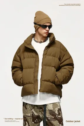 INFL Windproof Cropped Duck Down Puffer Jacket [Unisex]