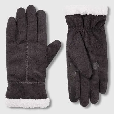 Isotoner Microsuede Gloves - Gray S/M