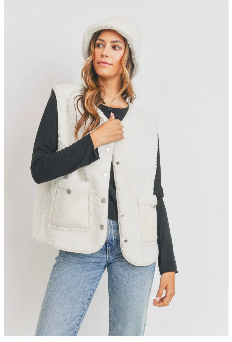 Ivory Sherpa Vest