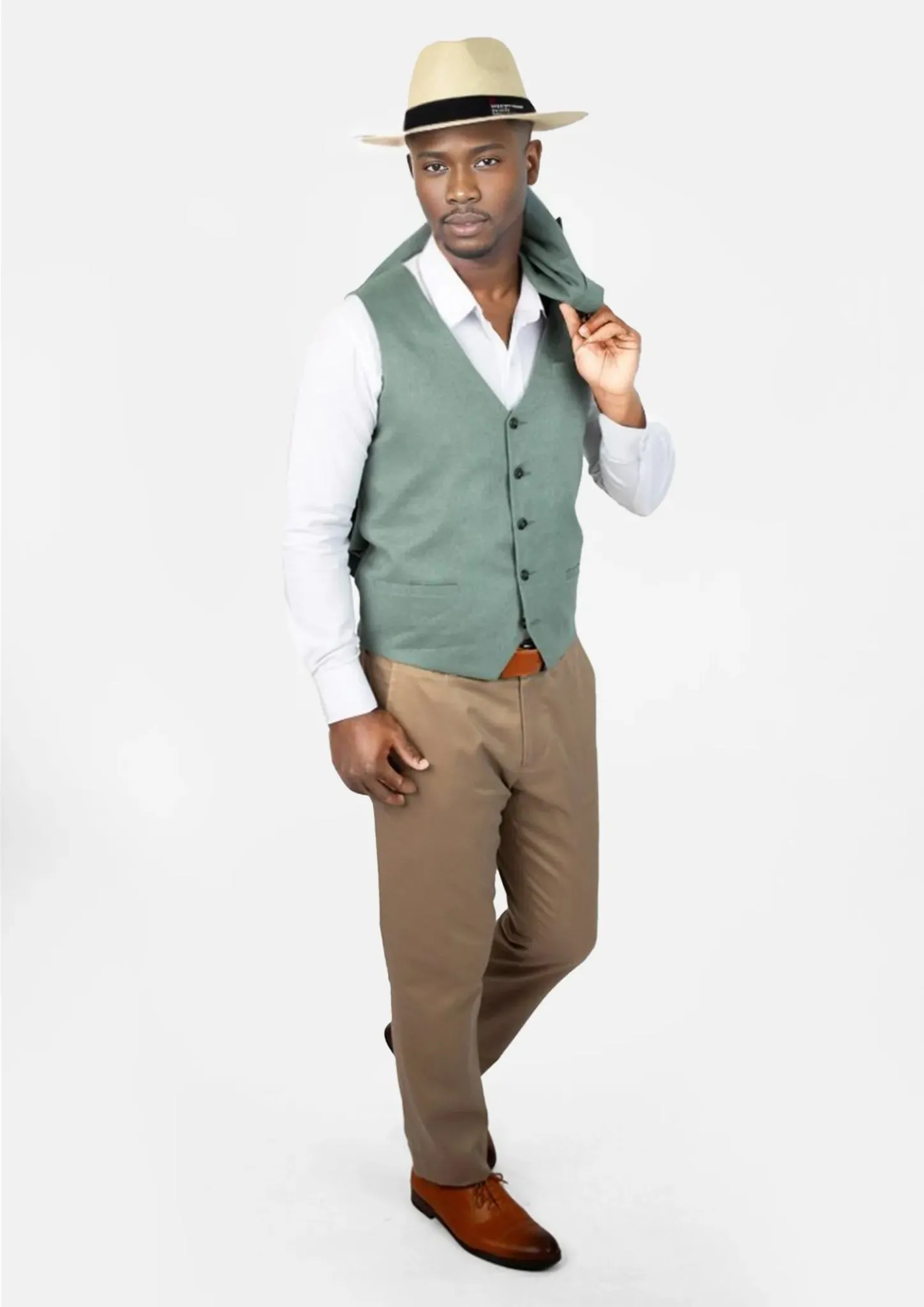 Jade Green Linen Vest