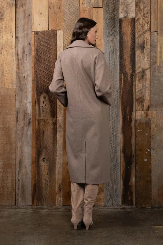 JEREMY LONGLINE SOLID BUTTON CLOSURE COAT