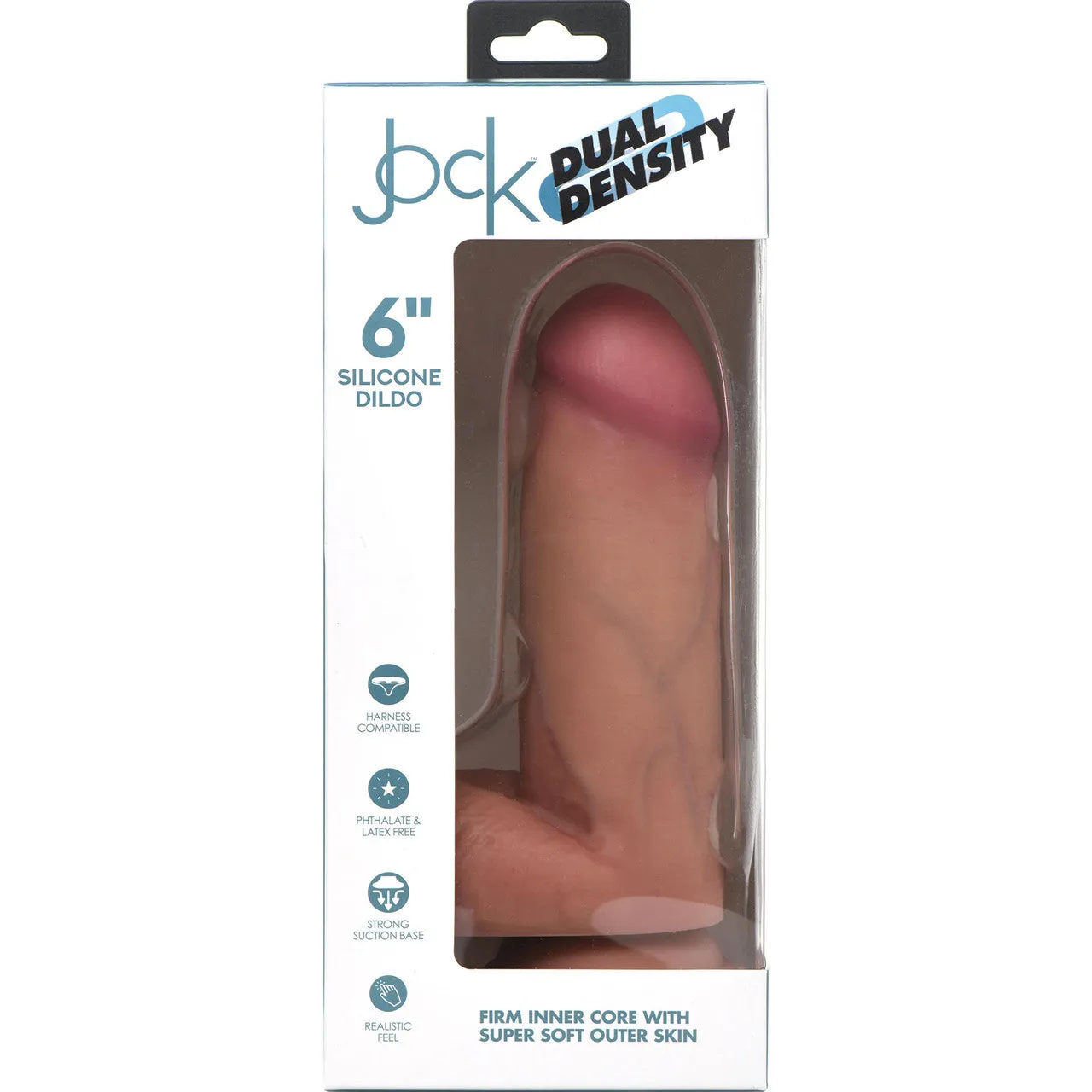 Jock Dual Density 6" Realistic Silicone Suction Cup Dildo With Balls - Vanilla