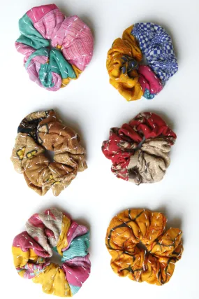 Kantha Quilt Scrunchies