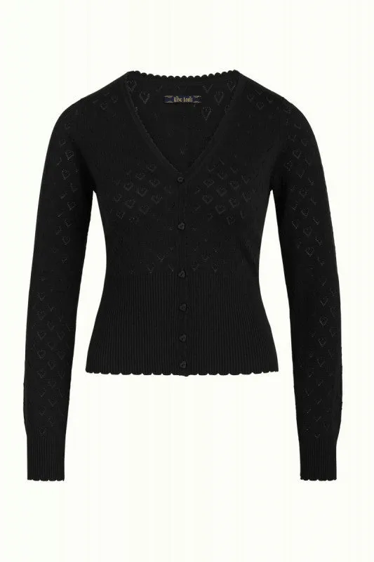 King Louie cardi V heart ajour black