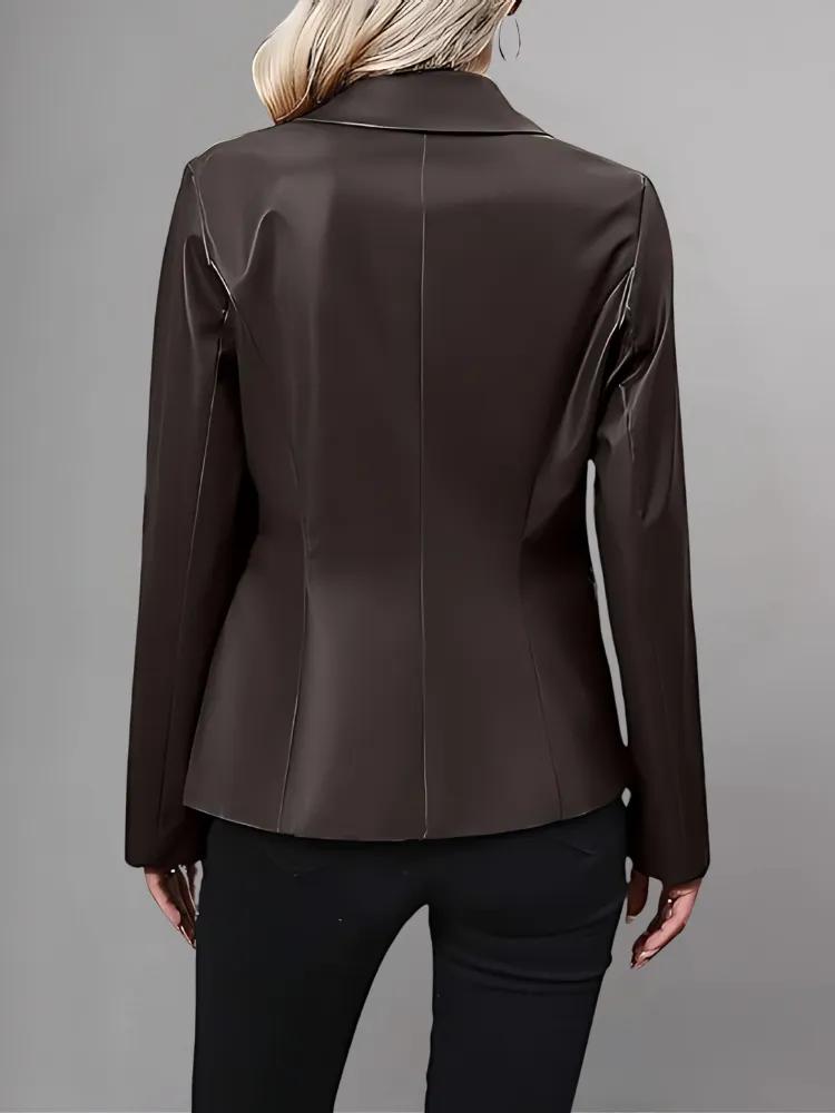 Kinley Womens Leather Blazer Jacket