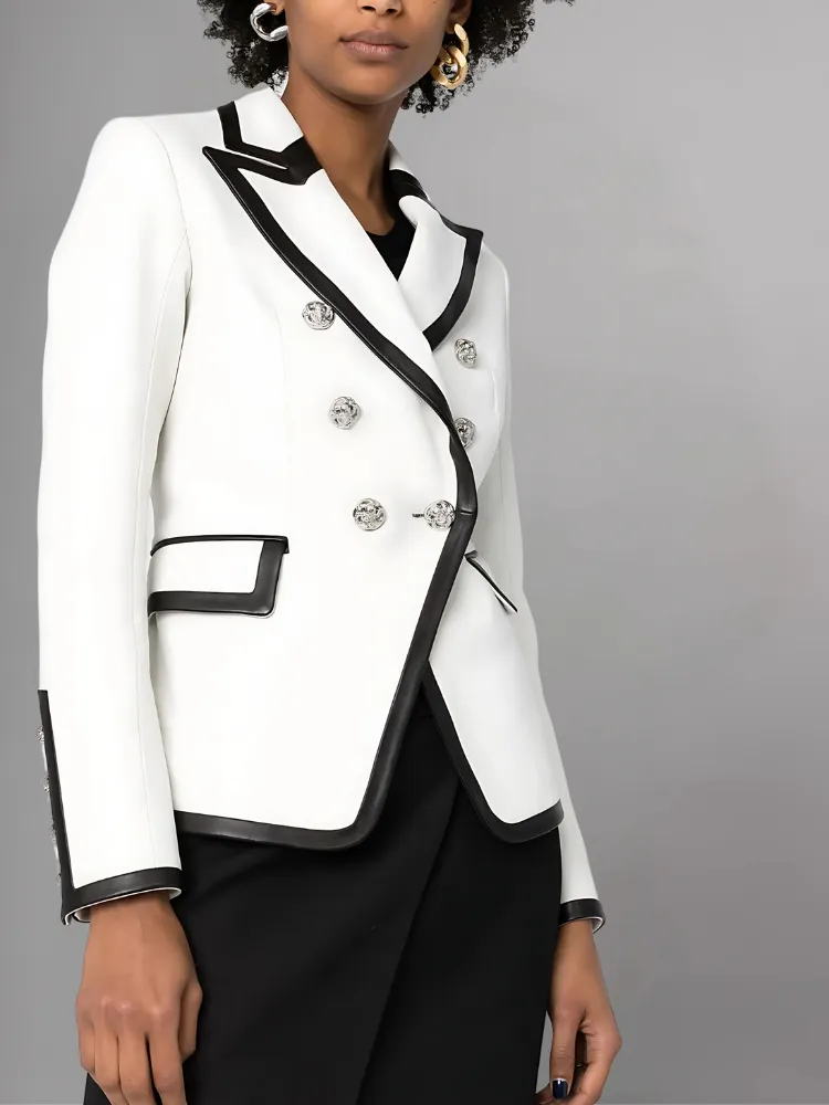 Kinley Womens Leather Blazer Jacket