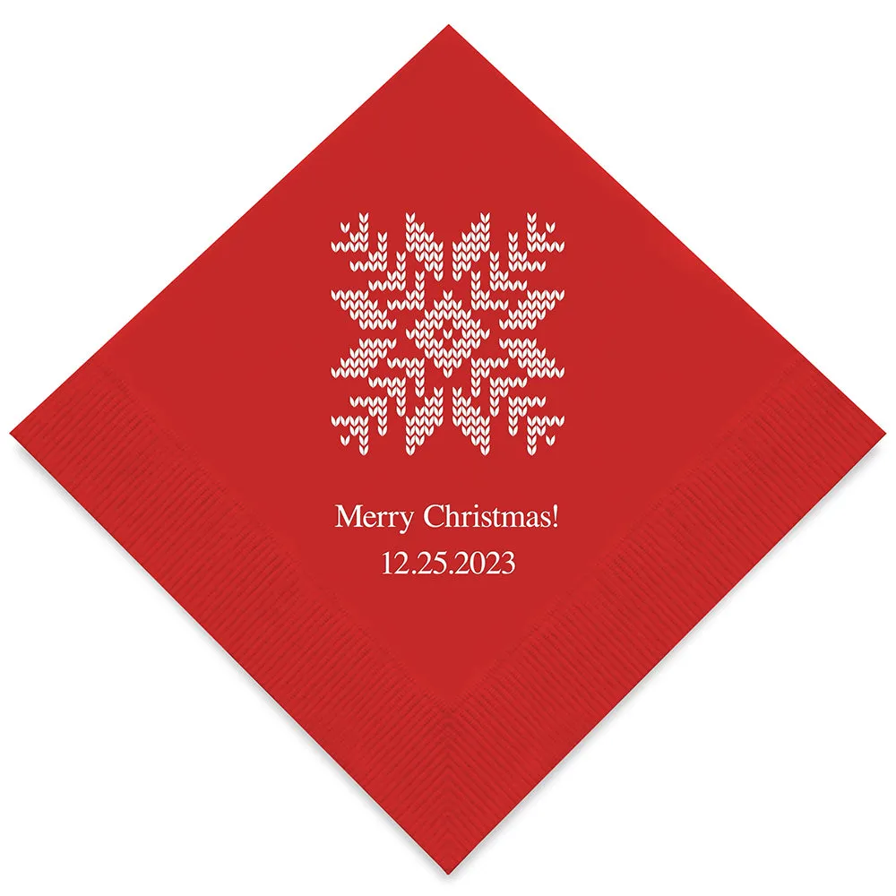 KNIT SWEATER SNOWFLAKE PRINTED NAPKINS (50/pkg)