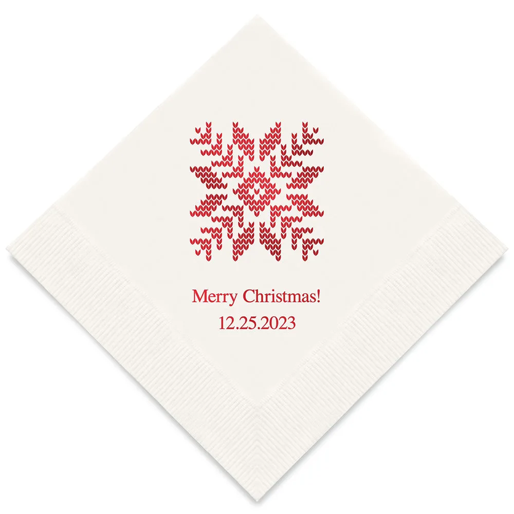 KNIT SWEATER SNOWFLAKE PRINTED NAPKINS (50/pkg)