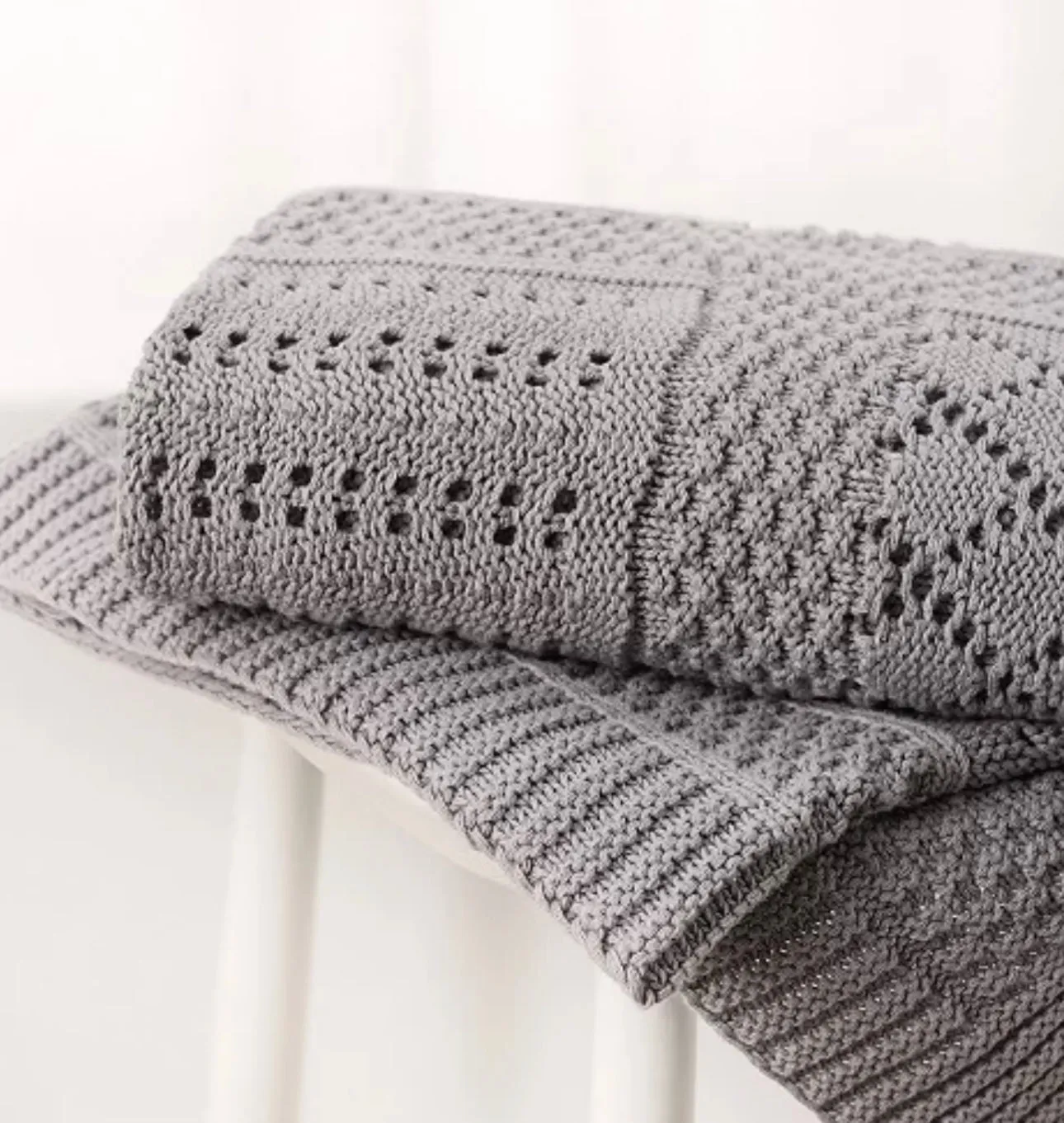 Knitted blanket - Grey