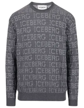 Knitted Text Sweatshirt (Grey) - I23A00270108961