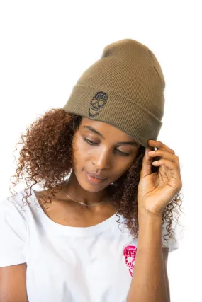 Knitted Turn-Up Beanie Olive