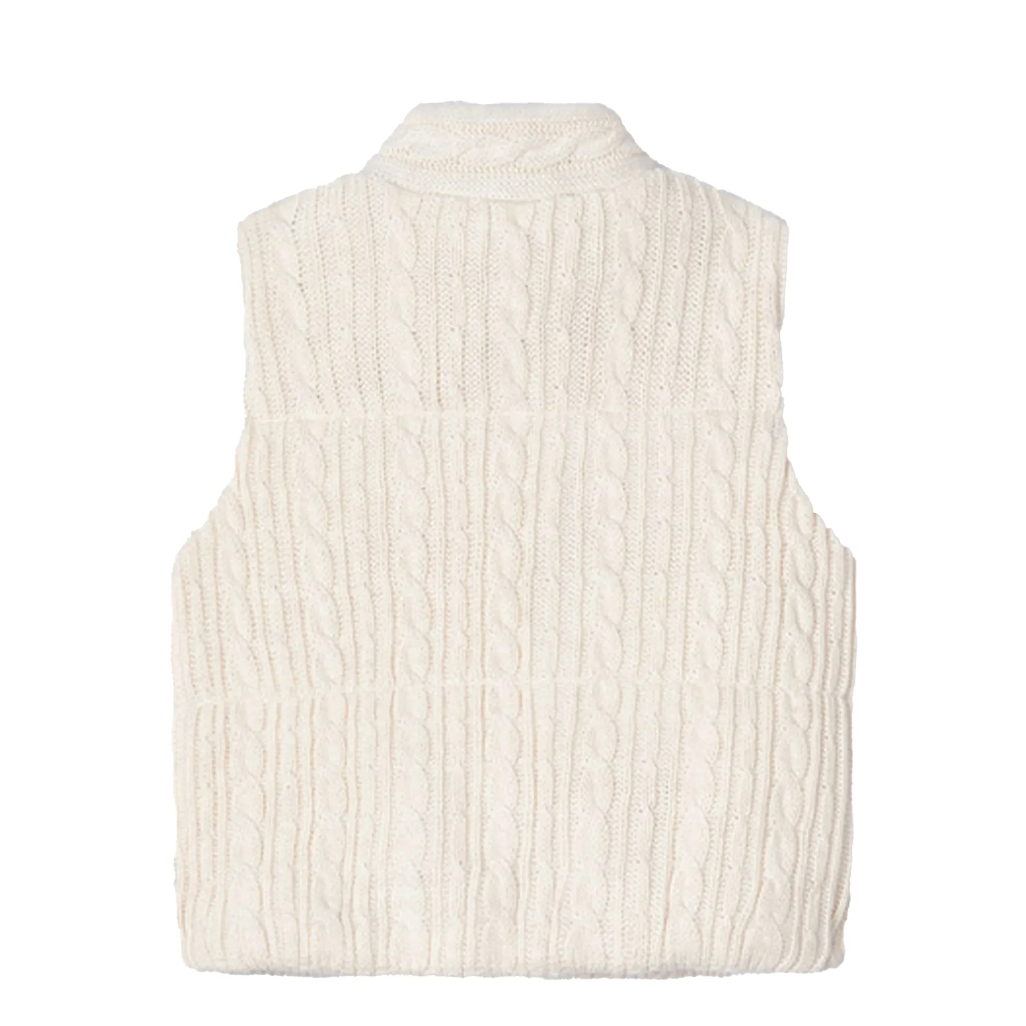 Knitted Zippered Vest Beige