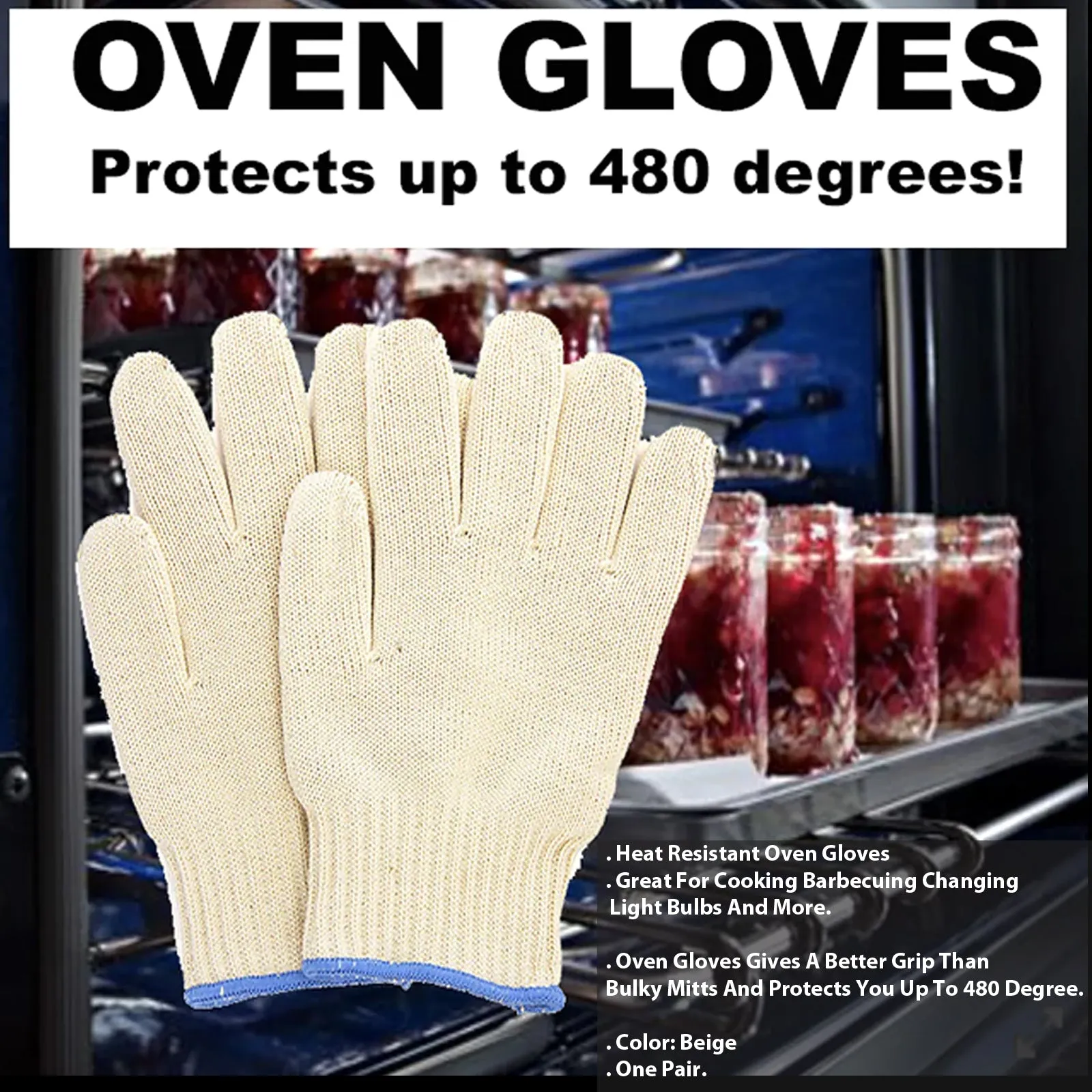 Kole Imports Heat Resistant Oven Gloves - Ultimate Protection for Your Hands