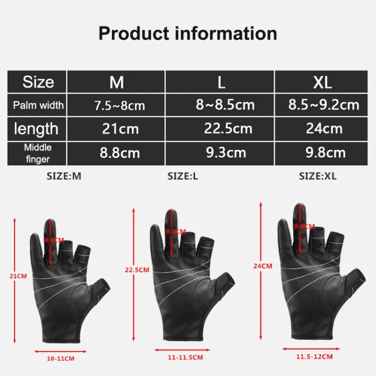 Kyncilor A0062 Outdoor Camping Three-finger Gloves Antiskid Sports Fishing Gloves, Size: L(Red)