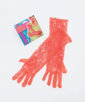 Lace Gloves Orange, Green or Pink