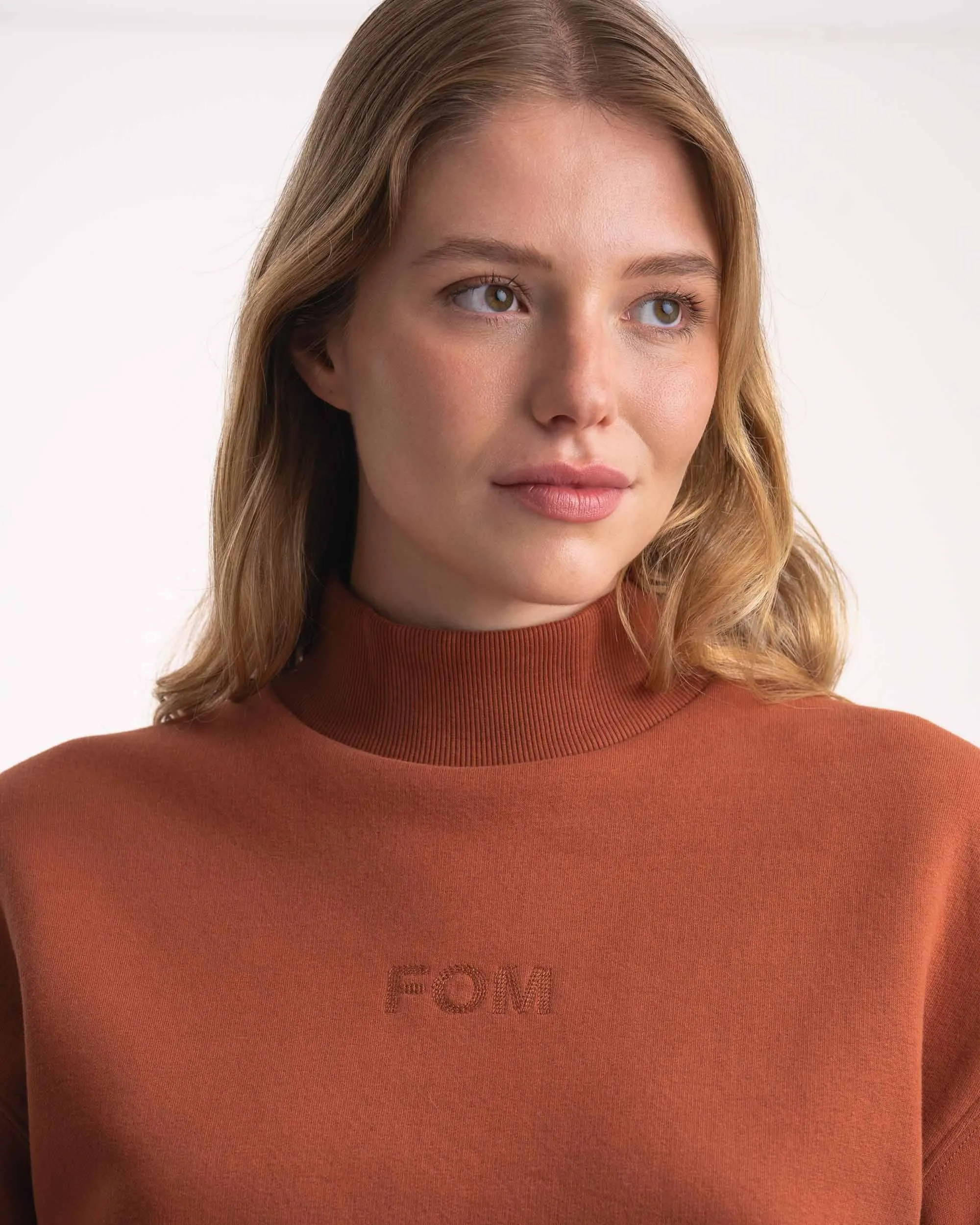 Ladies Turtle Neck Sweater - Rust