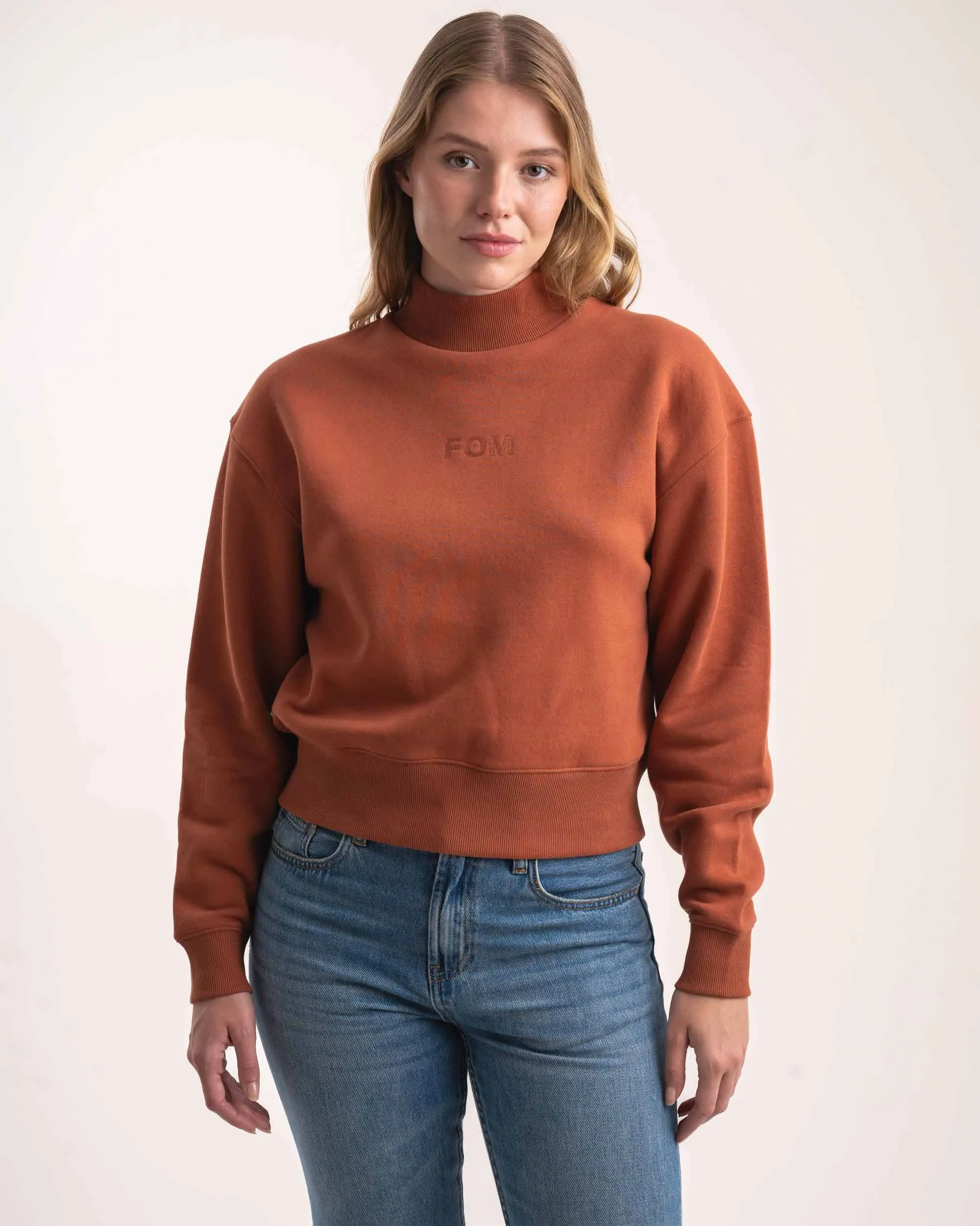 Ladies Turtle Neck Sweater - Rust