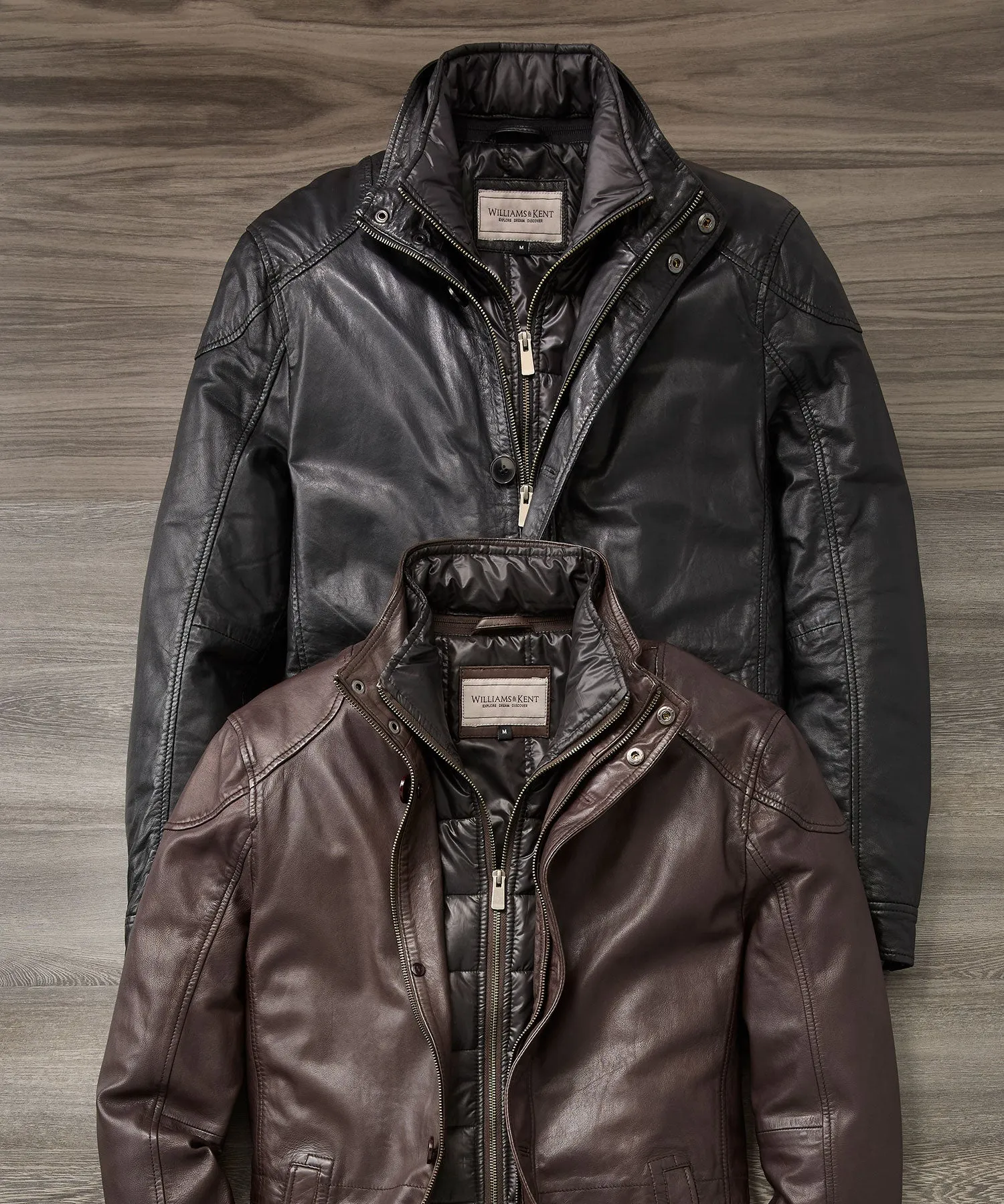 Lamb Leather 3/4 Length Button Coat