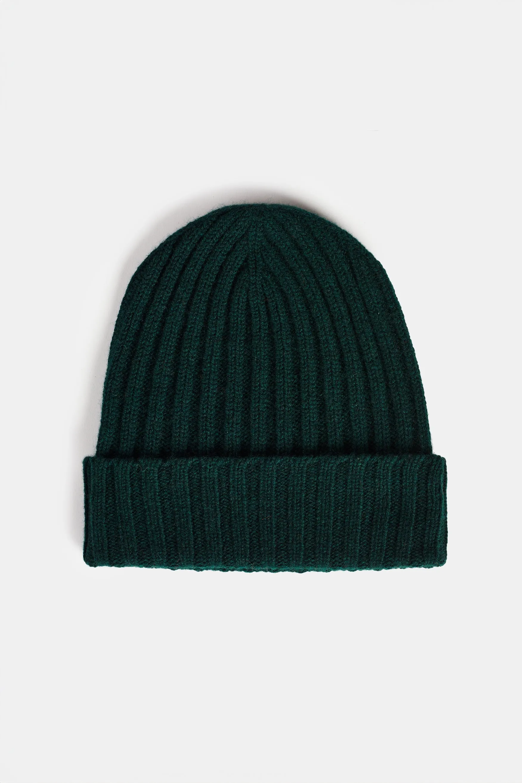 Lambswool Beanie Hat - Bottle Green