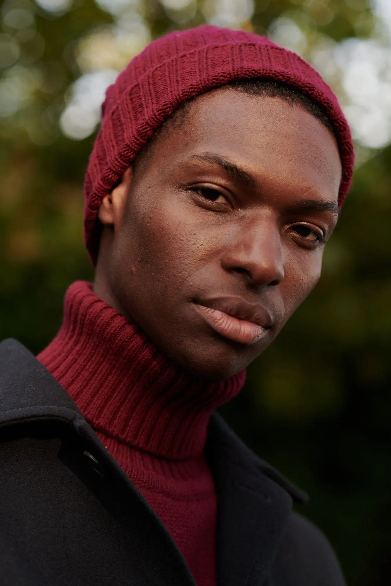 Lambswool Beanie Hat - Burgundy