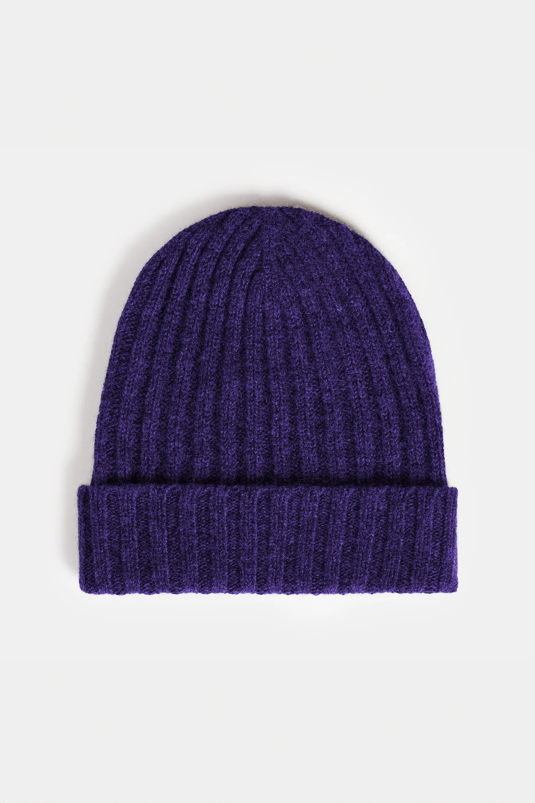 Lambswool Beanie Hat - Purple