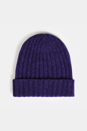 Lambswool Beanie Hat - Purple