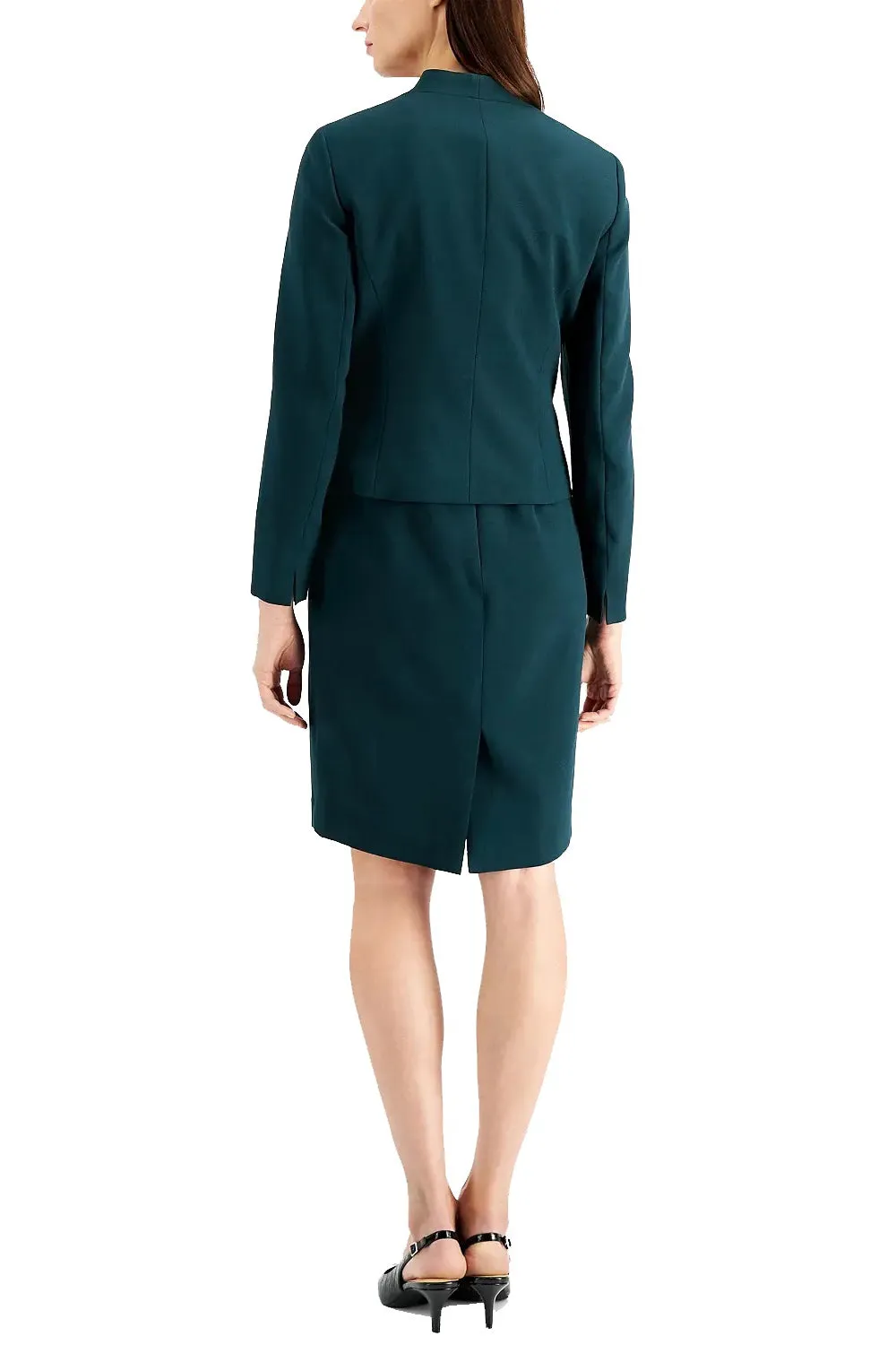 Le Suit Seamed Cropped Jacket With Matching Crepe Dress (Petite)