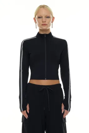 Leo Airweight Jacket Crop - Black/White