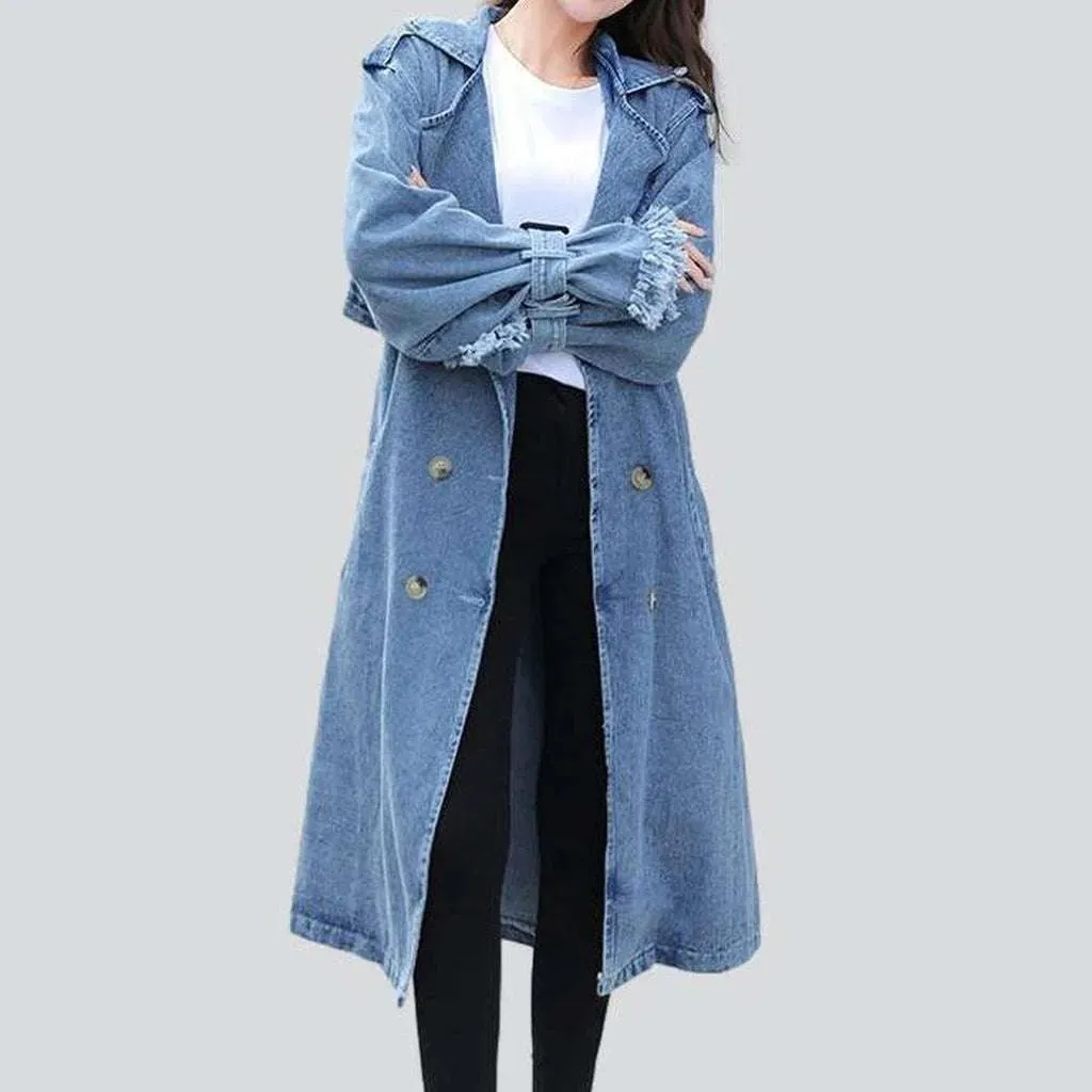 Light blue women's denim coat