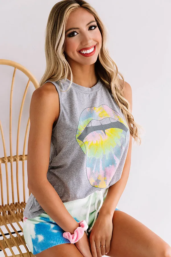 Love To Laugh Tie Dye Tank in Grey