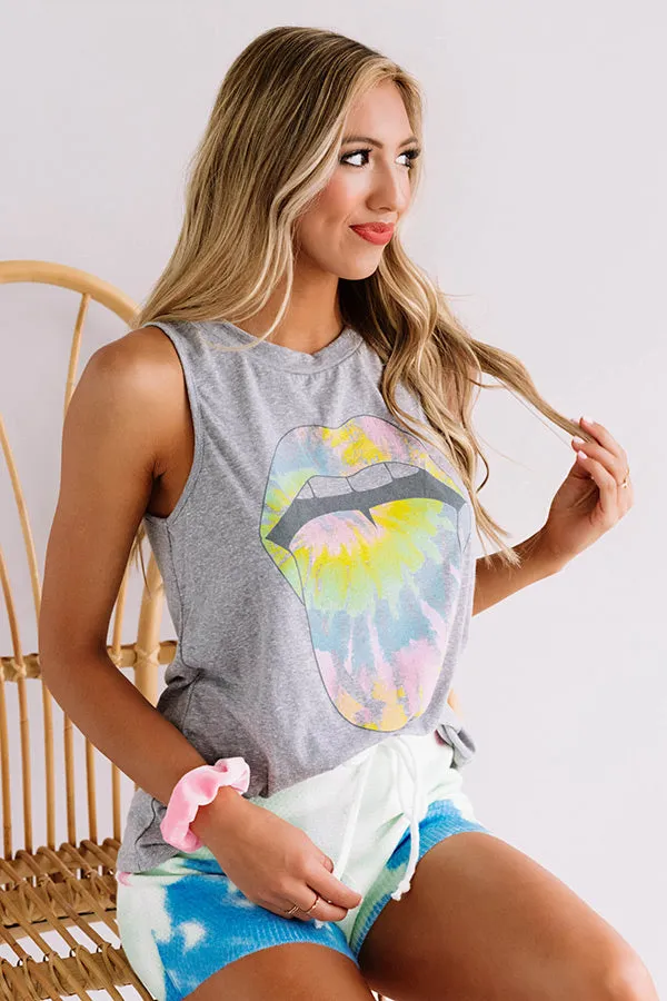 Love To Laugh Tie Dye Tank in Grey