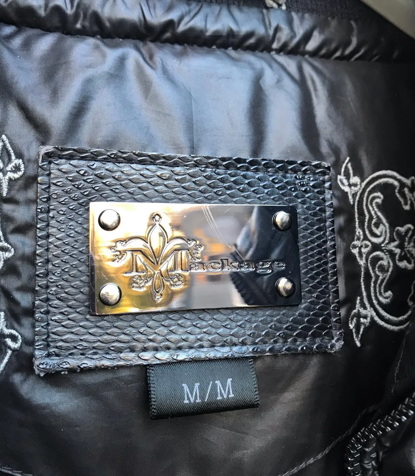 MACKAGE Puffer Coat With Leather Trims